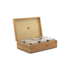 Bredemeijer bamboe theedoos met 6 blikjes